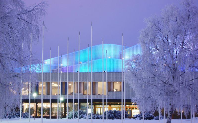 Wintery Lappia Hall in Rovaniemi photo City of Rovaniemi