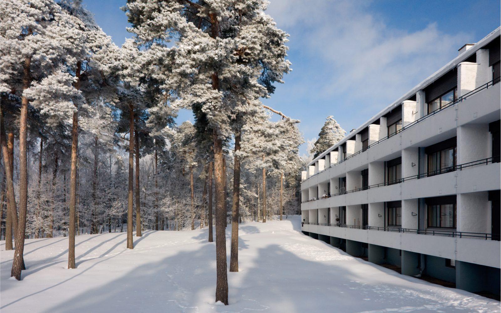 Sunila house Runkola and pine trees in winter photo Rurik Wasastjerna