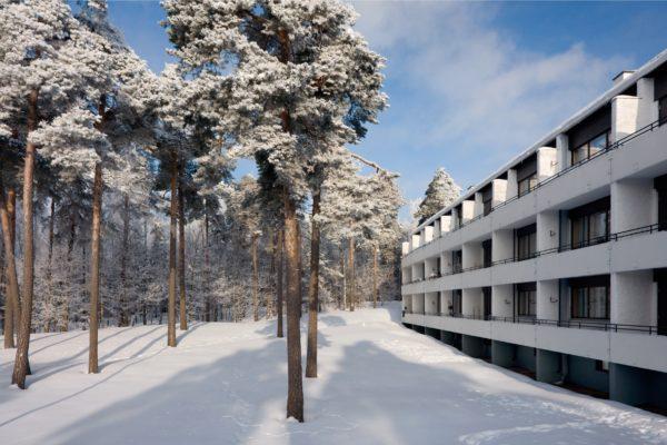 Sunila house Runkola and pine trees in winter photo Rurik Wasastjerna
