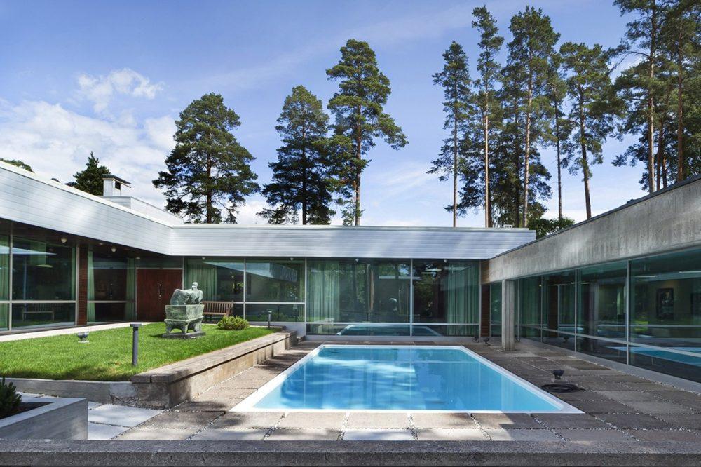 Das Studio von Alvar Aalto verbirgt in seinem Innenhof einen amphitheaterähnlichen Garten. Bild: Maija Holma, Alvar-Aalto-Stiftung